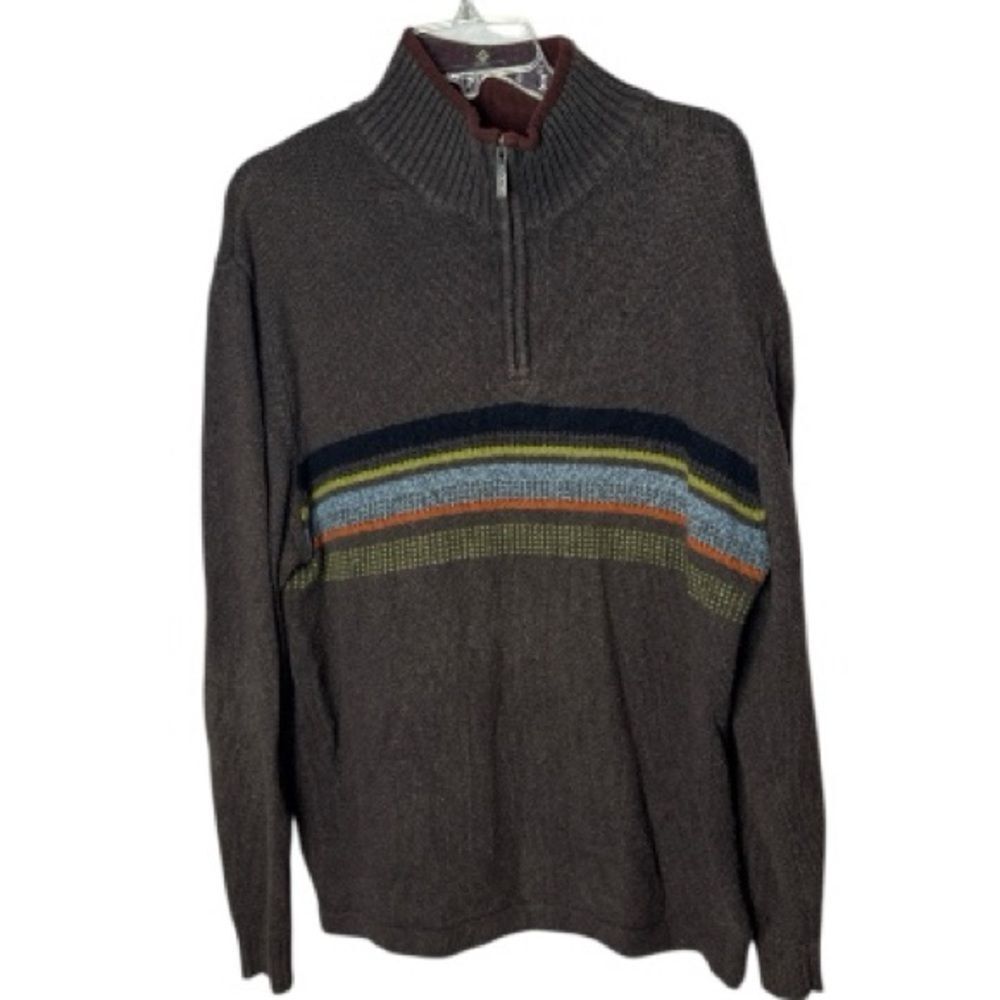 Columbia Men's Brown Wool Ramir Blend 1/4 Zip Sweater. Size Large.